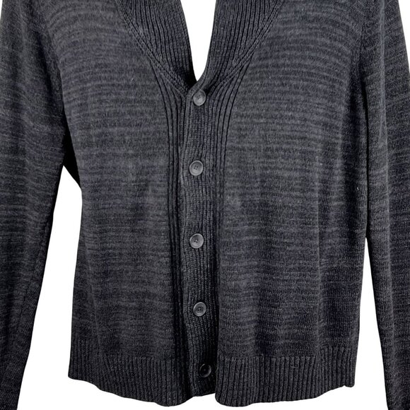 Treasure & Bond Mens XL Shawl Collar Cardigan Black Caviar Marl Quiet Luxury - Picture 4 of 16